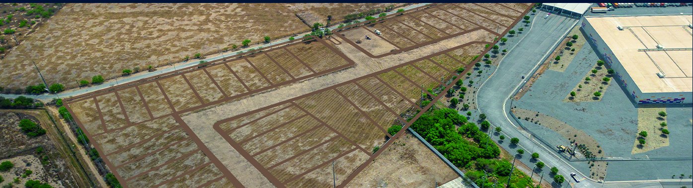 Industrial park lots, aerial view